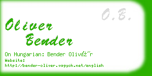 oliver bender business card